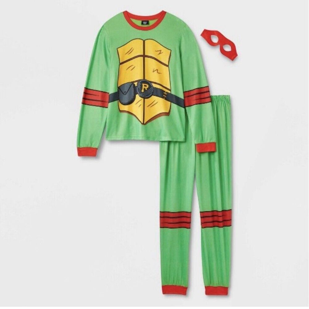 Adult Teenage Mutant Ninja Turtles Raphael Shirt and Mask ONLY PJ Size S